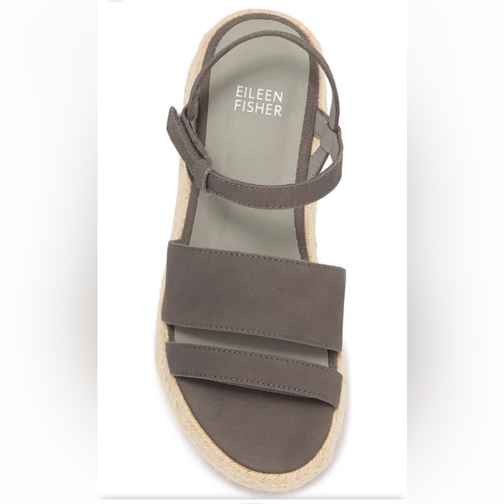 Eileen Fisher NWOT DEVI Grey Suede Espadrille Sandals Size 10